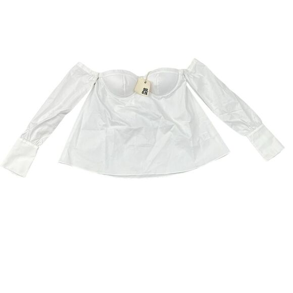 NWT SER.O.YA Randi Off‎ the Shoulder White Long Sleeve Top Size Small - Picture 4 of 11